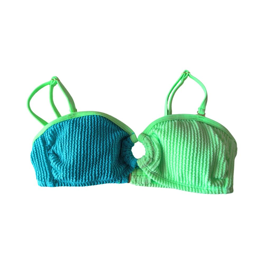 Green Two tone swim top